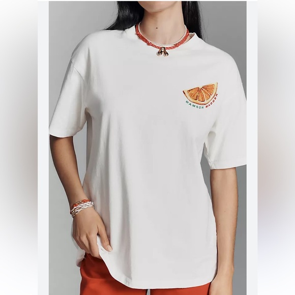 DAMSON MADDER Spritz Boyfriend Graphic Tee size‎ 10 Aperol Spritz White US 6-8 - Picture 15 of 15